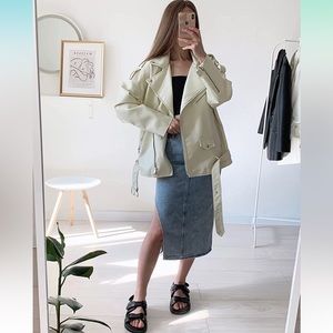 White Faux Leather Jacket